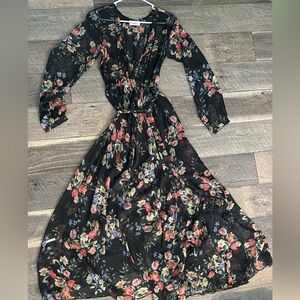 Floral Black Maxi Dress